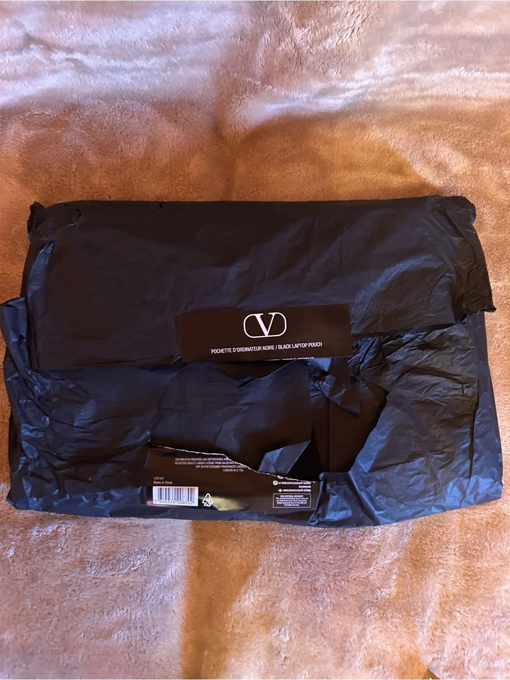 Black Valentino Laptop Sleeve Pouch